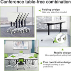 Foldable Conference Room Tables, Flip Top Mobile Training Table, Modern Meeting - Image 4