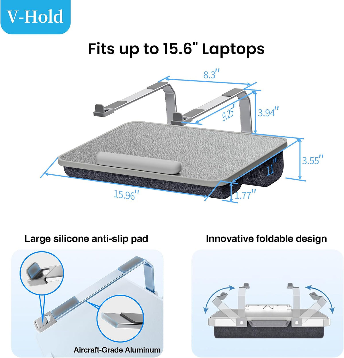 Laptop Lap Desk with Cushion, Laptop Stand for Bed with Pillow