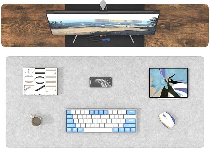 DAWNTREES Large Felt Desk Mat, Office Computer Desk Mat - Image 4