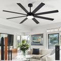 depuley 66" ceiling fans with lights: black indoor/outdoor, main product view