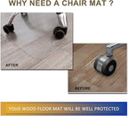 HOMEK Chair Mat for Hardwood Floor, 53”x 45” Office Chair Mat, Floor Mat for - Image 2
