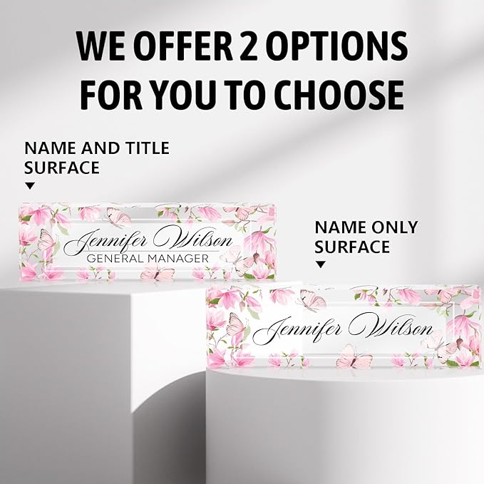 AZUFEMOS Personalized Acrylic Desk Name Plate - Image 6