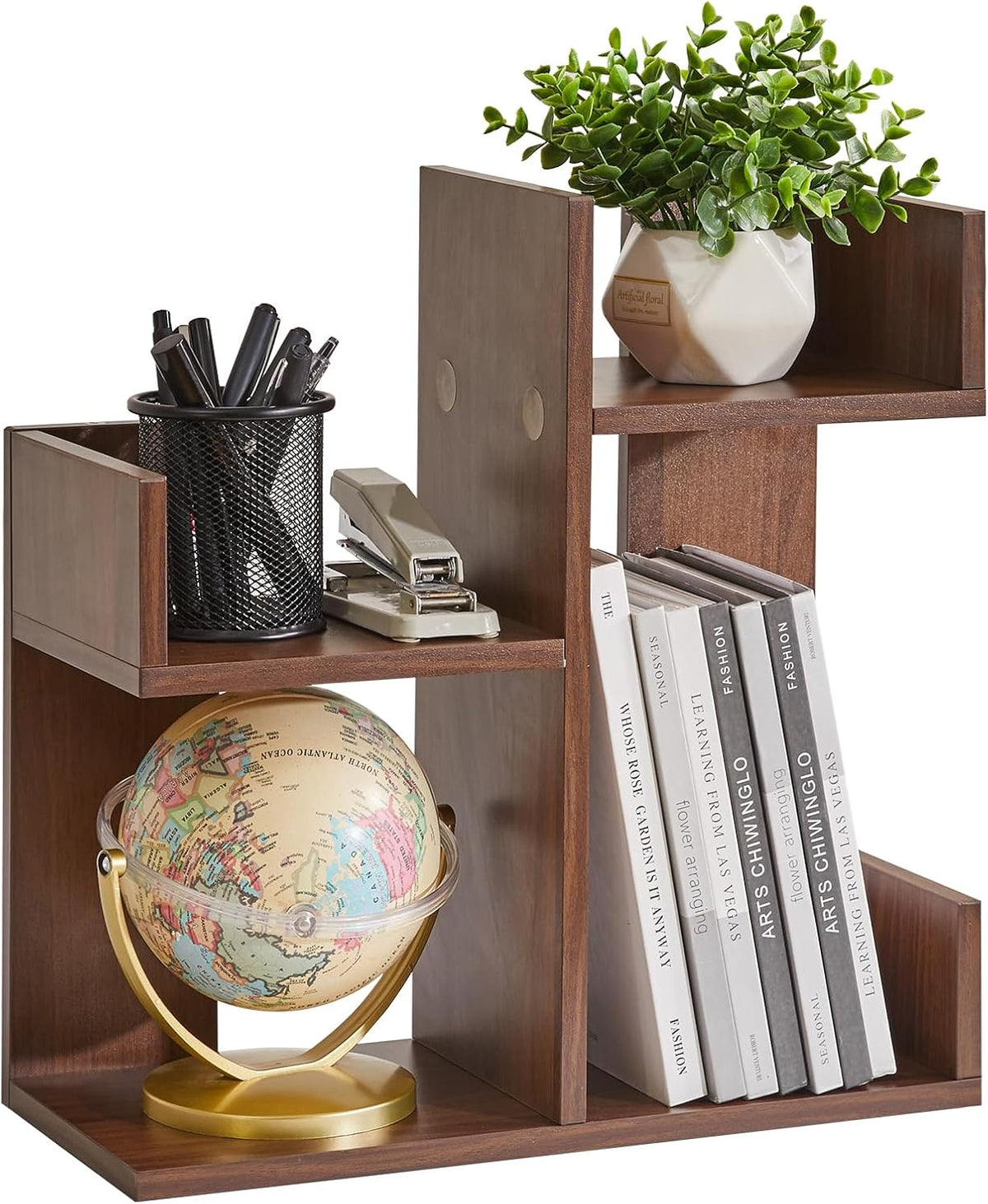 Aibiju Small Bookshelf for Small Space, Unique Cactus Bookcase, Kitchen Count...