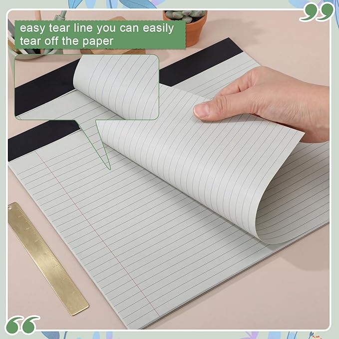 Lincia 6 Pcs 11" x 9.5" Legal Pads College Ruled Notepad Landscape Notebook - Image 4