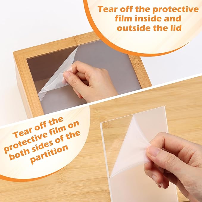 5x8 Index Card Holder with Dividers Bamboo Index Card Storage Box 4 - Image 5