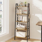 Hzuaneri Ladder Shelf, Bookshelf Bookcase, Freestanding Corner Storage Shelve by Hzuaneri