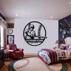 Personalized Baseball Metal Sign, Custom Baseball Signs Wall Art, Custom Name - Image 2