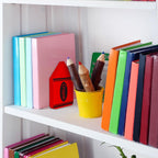 FYSUIMU 4Pcs Back to School Wood Bookends Non Skid Book Stoppers Colorful Crayon Shape Wooden Book Stands for Heavy Books Home Office School Library