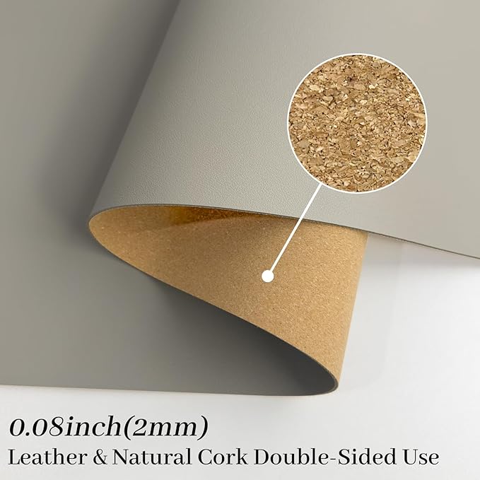 Bloss Grey Desk Mat, Leather Desk Pad, Desk Matt - Image 2