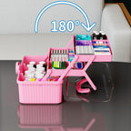 yieach plastic sewing box organizer with handle- portable, close-up detail
