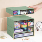 desk storage organizer with 9 drawers, 4 tiers shown in use