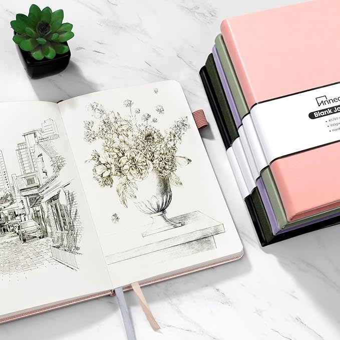 Annecy Blank Journal Notebook, Medium 5.5x 8.25, 160 Pages 100GSM Writing Paper - Image 5