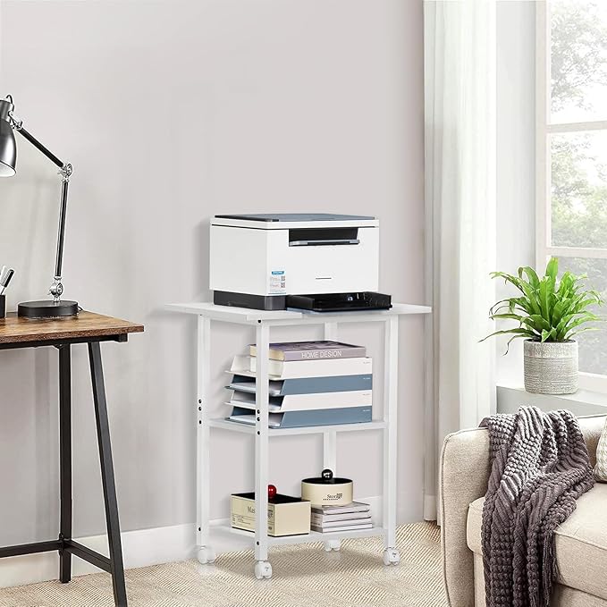 Lerliuo 3-Tier Printer Stand, Industrial Mobile Printer Table - Image 6