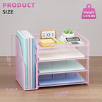 Marbrasse Desk Organizer and Accessories，4-Tier Paper Letter Tray Organizer - Image 3