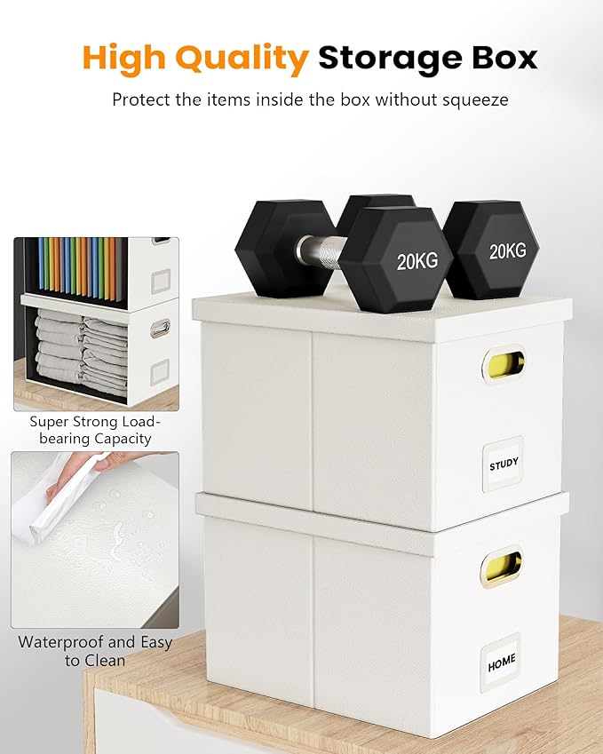 Oterri File Organizer Box with Lid, Portable Hanging File Box - Image 4