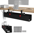 Univivi No Drill Under Desk Cable Management Tray, Clamp/Screw Mount Desk Cable by Univivi