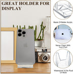 12 Pack Clear Acrylic Adjustable Desktop Book Stand & Display Easel for Tablet Phone Clutch Bag Plate Artwork Magazine Picture Comic Album CD Postcard - Home Office Back to School