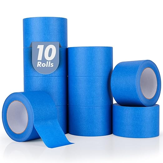 NEOACT 10 Rolls Blue Painters Tape 3 Inches, 55 Yards Multi-Surface Masking by NEOACT