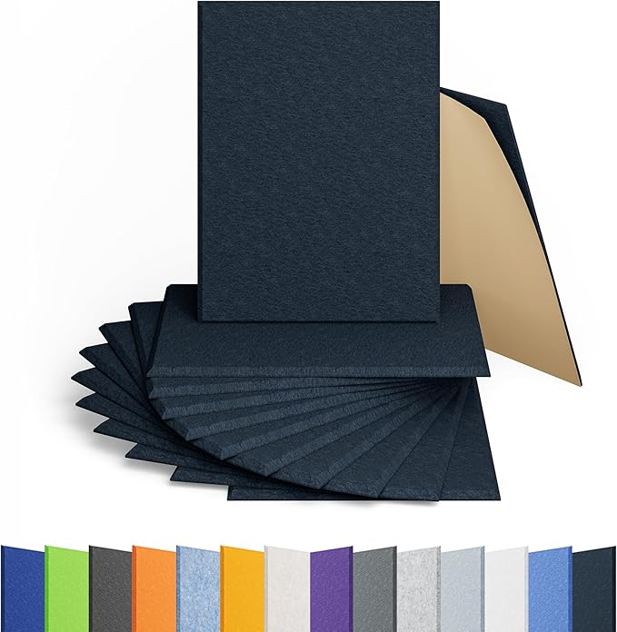 Amantech 12 Pack Acoustic Panels Self Adhesive Sound Proof Foam, High Density by Amantech