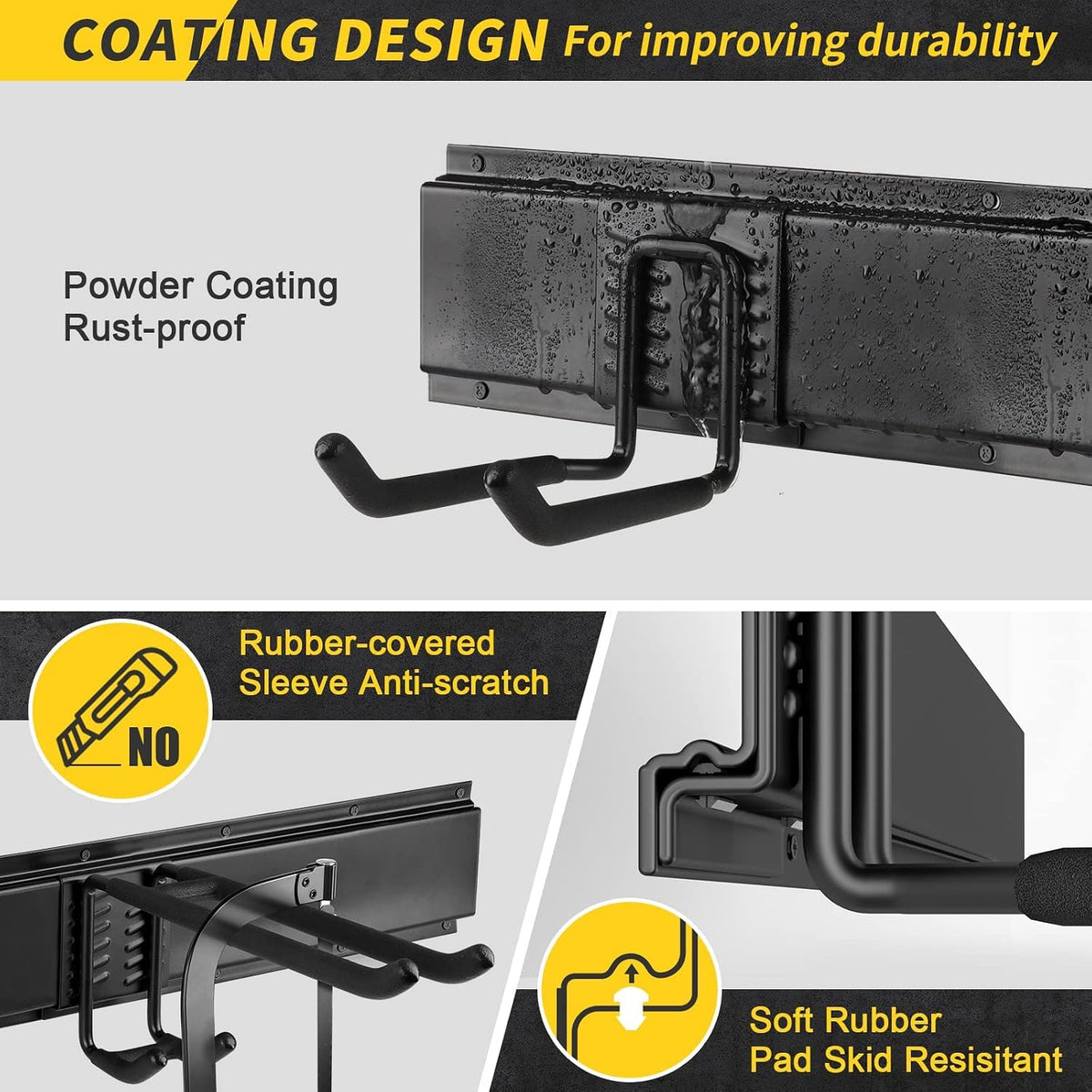 uup 48" garage tool organizer wall mount, 440lbs, side view