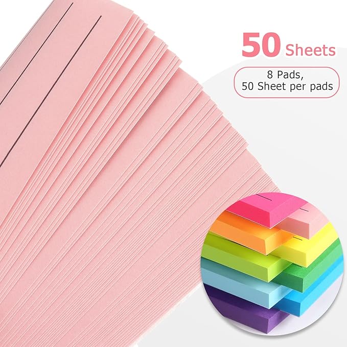 Eastern Wolf 9 Pads to Do Lined Sticky Notes, 9 Bright Multi Colors Self-Stick - Image 4