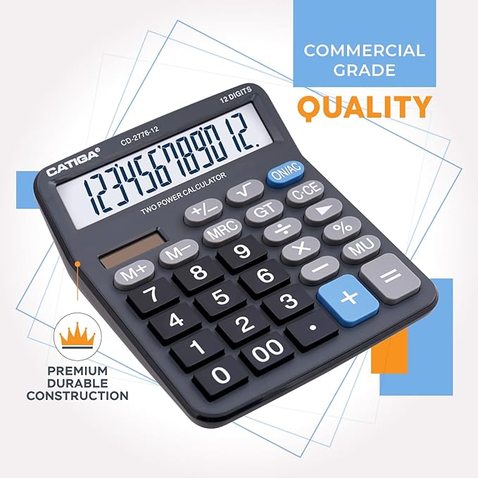 Premium Commercial 12-Digit Large Desktop Calculator - Image 6