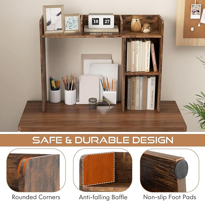 Tangkula Desktop Bookshelf, Countertop Storage Hutch - Image 5