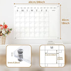 MAKELLO Acrylic Calendar for Wall 24" x 18", 4 Pens, Pen Holder, Wall-Mount - Image 2
