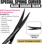 Cross Edge Curved Spring Scissors 5 Inch Stainless Steel Precision Eyebrow & - Image 2