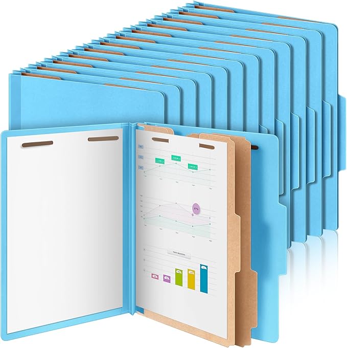 Skyygemm 36 Pcs Classification Folders Letter Size, 2 Divider Pressboard File by Skyygemm