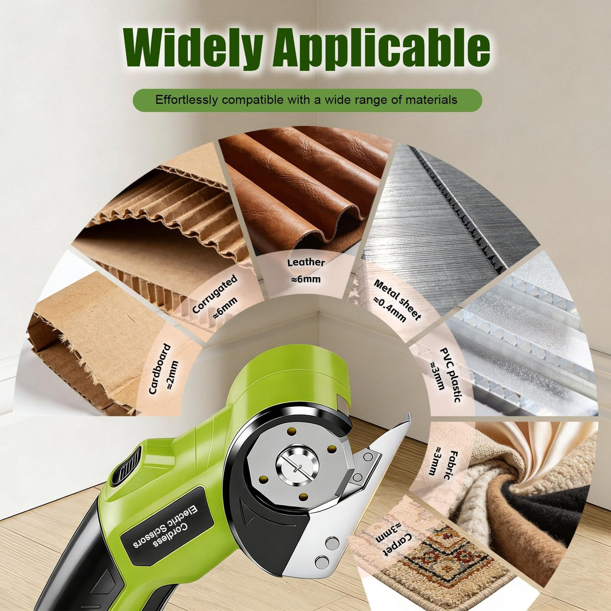 Cordless Electric Scissors, 4V Rechargeable Rotary Cardboard Cutter, 2 Blades...