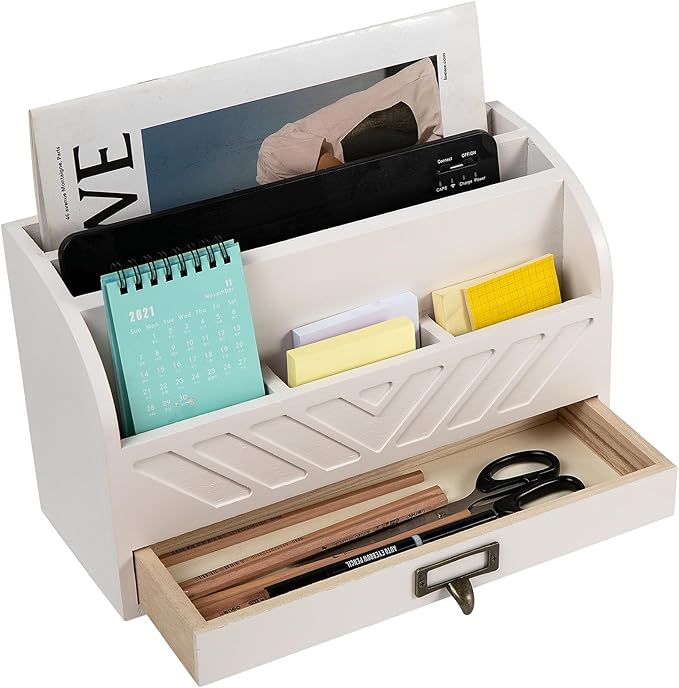 VERGOODR Solid Wooden Desk Drawer Organizer Desktop File Sorter, Desktop Mail - Image 2