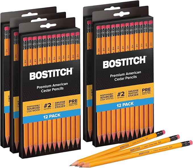Bostitch Office Premium #2 Pencils, American Cedar Wood, Pre-Sharpened by BostitchOfficeProducts