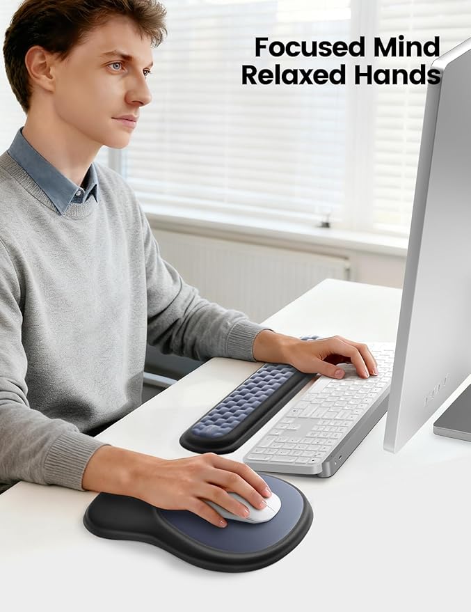 meatanty Keyboard and Mouse Wrist Rest Set, Ergonomic Wrist Pad Support - Image 2