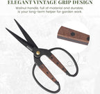 PERWIN Garden Flower Bonsai Scissors, Walnut Wide Handles Pruning Gardening - Image 6