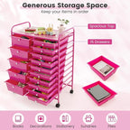 DORTALA 15-Drawer Rolling Storage Cart - Image 6