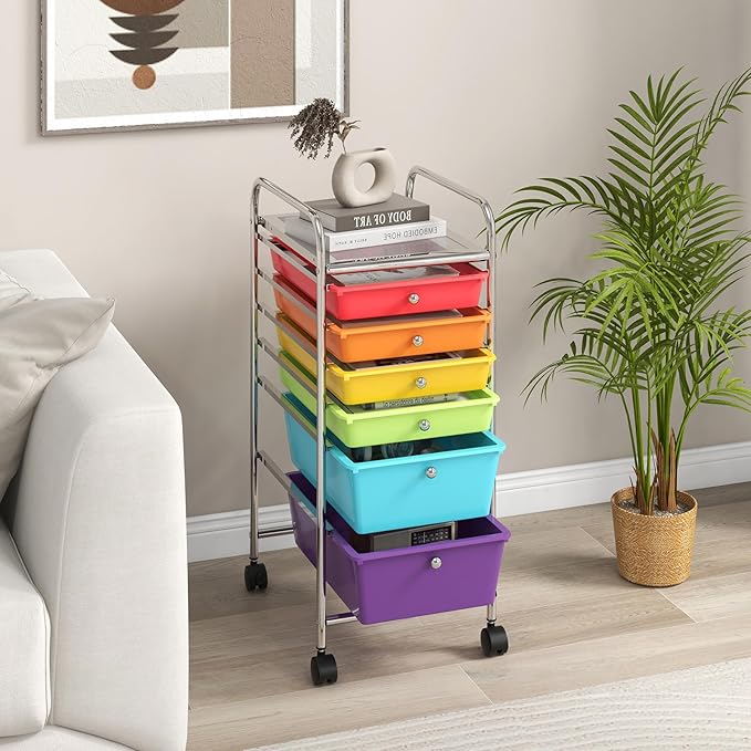 RELAX4LIFE 6-Drawer Rolling Storage Cart - Image 9