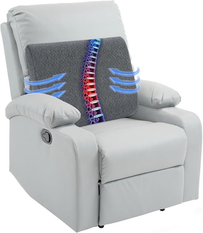 HOMBYS Lumbar Support Pillow for Recliner Chair, Memory Foam Back Support by HOMBYS