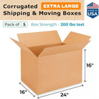 Extra Large Shipping & Moving Boxes 24 x 16 x 16 inches - Image 2