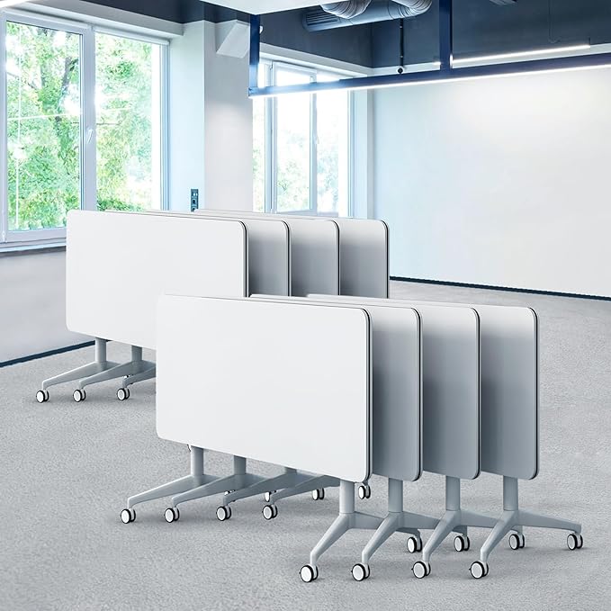 Goakwwuz Conference Room Table, Folding Conference Tables, Thicken Grey Tabletop by Goakwwuz