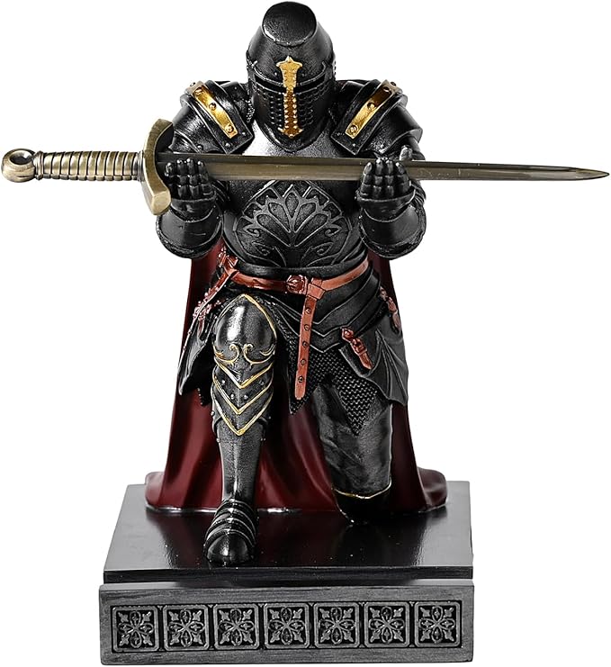 NCQIXIAO Medieval Templar Vanguard Officer Knight Pen Holder Pen Stand Desk - Image 3