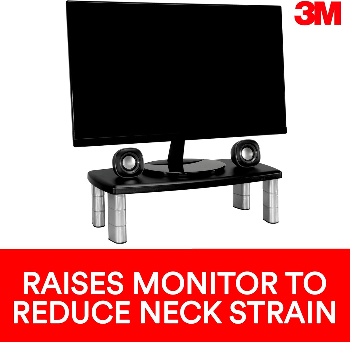 3M Extra Wide Adjustable Computer Monitor Stand, 20 in x 12 in