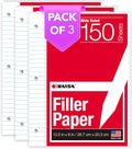KAISA Filler Paper Loose Leaf Paper, Wide Ruled Paper, 3-Hole Punched Binder by KAISA