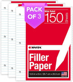 KAISA Filler Paper Loose Leaf Paper, Wide Ruled Paper, 3-Hole Punched Binder by KAISA