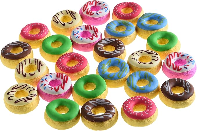 Donut Erasers for Kids, 24 Pieces 3D Cute Food Puzzle Mini Eraser, Cool Fun by DOMG
