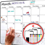 Large Dry-Erase Magnetic Monthly Calendar + Free Bonus: 3 Grocery/to-Do List by HMmagnets