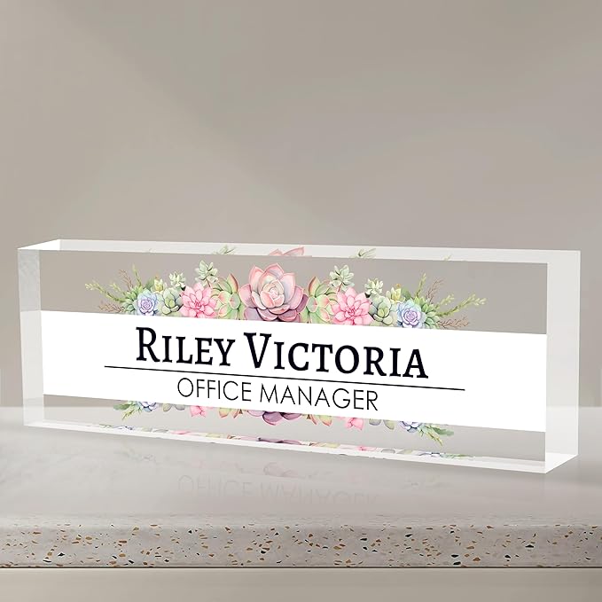 Personalized Name Plate for Desk, Custom Desk Name Plate, Acrylic Name Plate by EOBIBIFUN