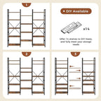 SUPERJARE Triple 5 Tier Bookshelf, Bookcase - Image 5