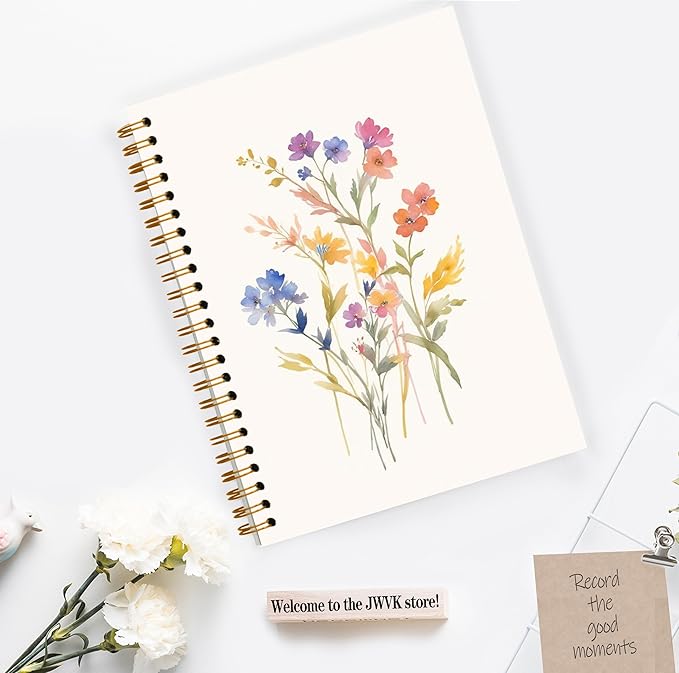 JWVK Vintage Wild Flower Botanical Plant Notebook 05, Rustic Spring Floral - Image 3