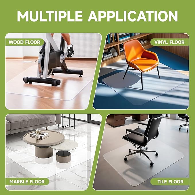 SOONAN Chair Mat for Hardwood Floor, 0.08" Thickness Heavy Duty Computer&Desk - Image 5